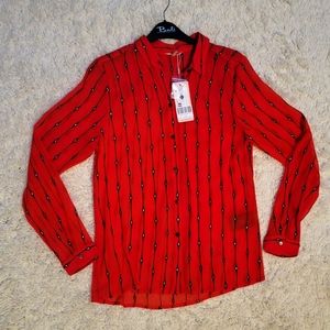 Sheer button-up blouse